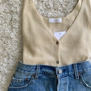 Oak + Fort Cream Oatmeal Knit Tank